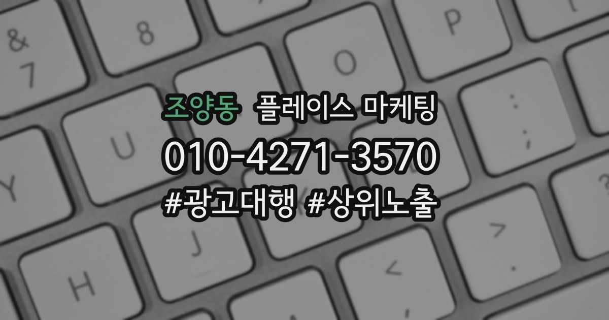 조양동 플레이스 마케팅