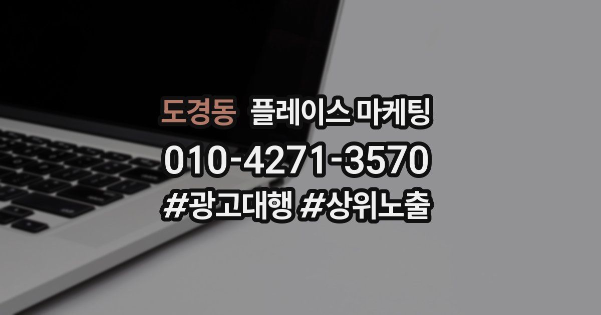 도경동 플레이스 마케팅
