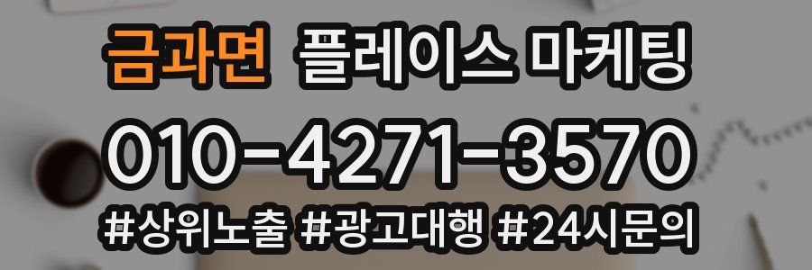 금과면 플레이스 마케팅