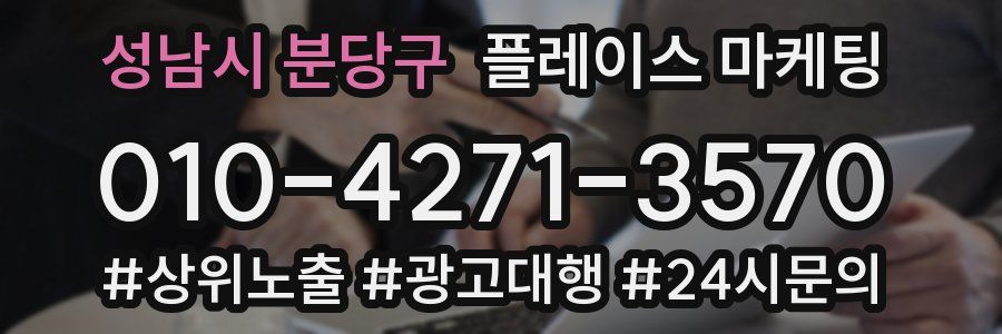 성남시 분당구 플레이스 마케팅