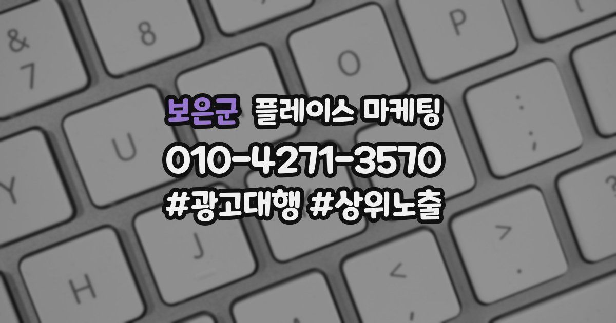 보은군 플레이스 마케팅