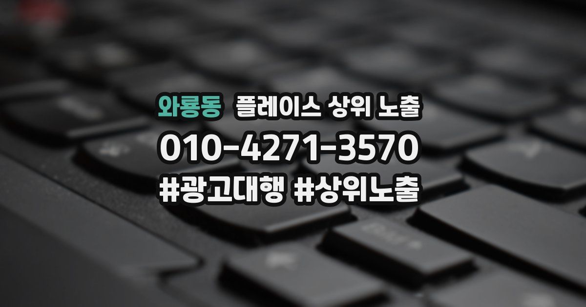 와룡동 플레이스 상위 노출