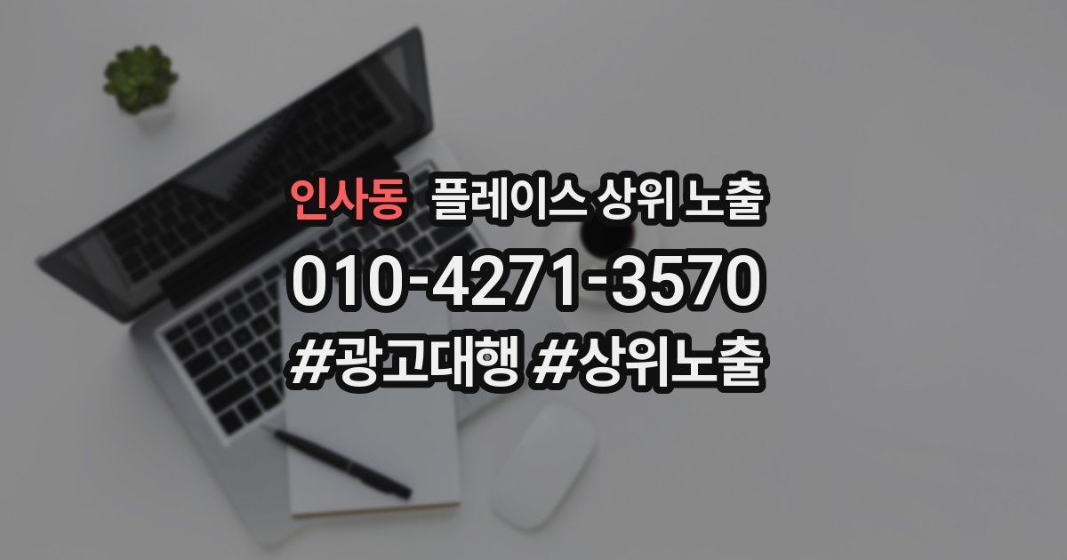 인사동 플레이스 상위 노출