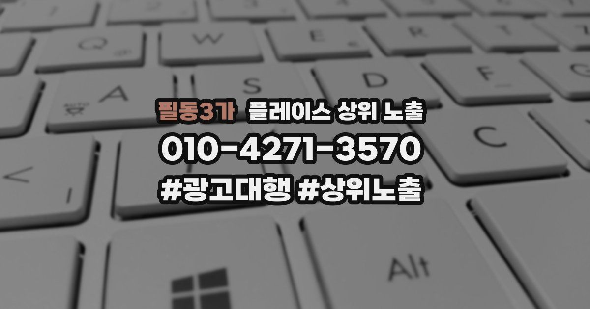 필동3가 플레이스 상위 노출