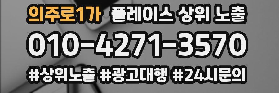 의주로1가 플레이스 상위 노출