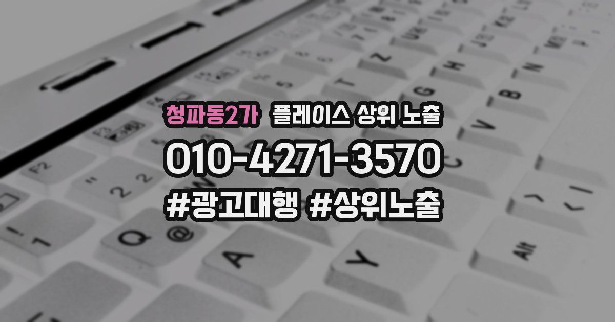 청파동2가 플레이스 상위 노출