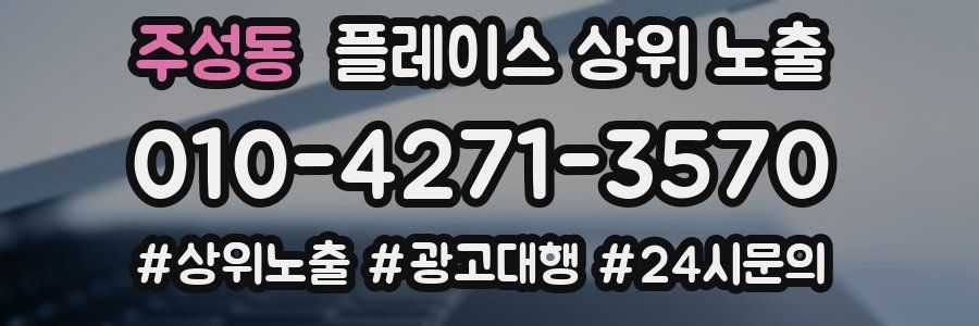 주성동 플레이스 상위 노출