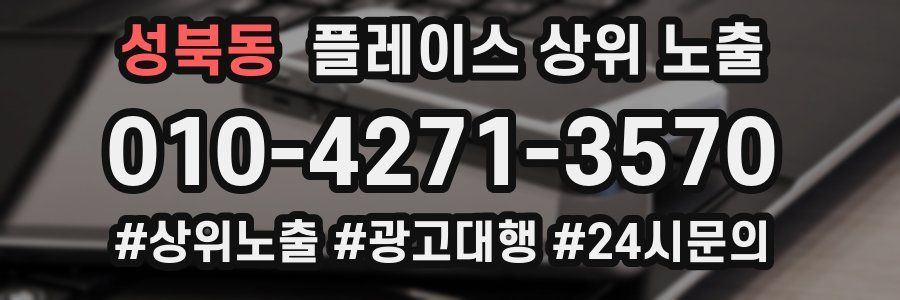 성북동 플레이스 상위 노출