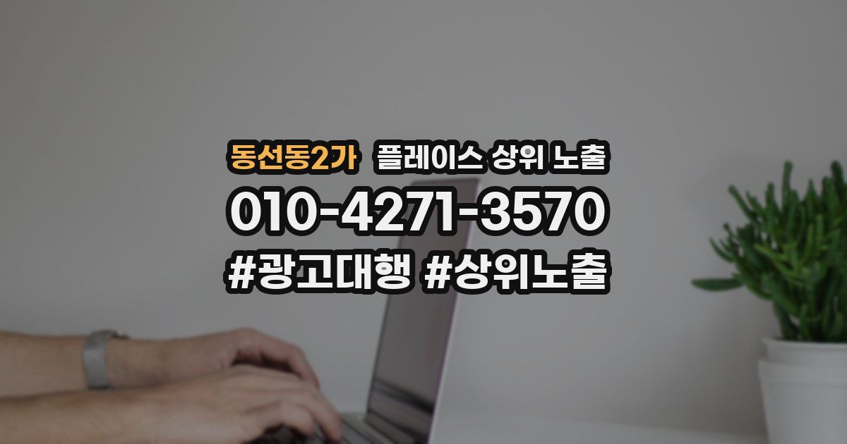 동선동2가 플레이스 상위 노출