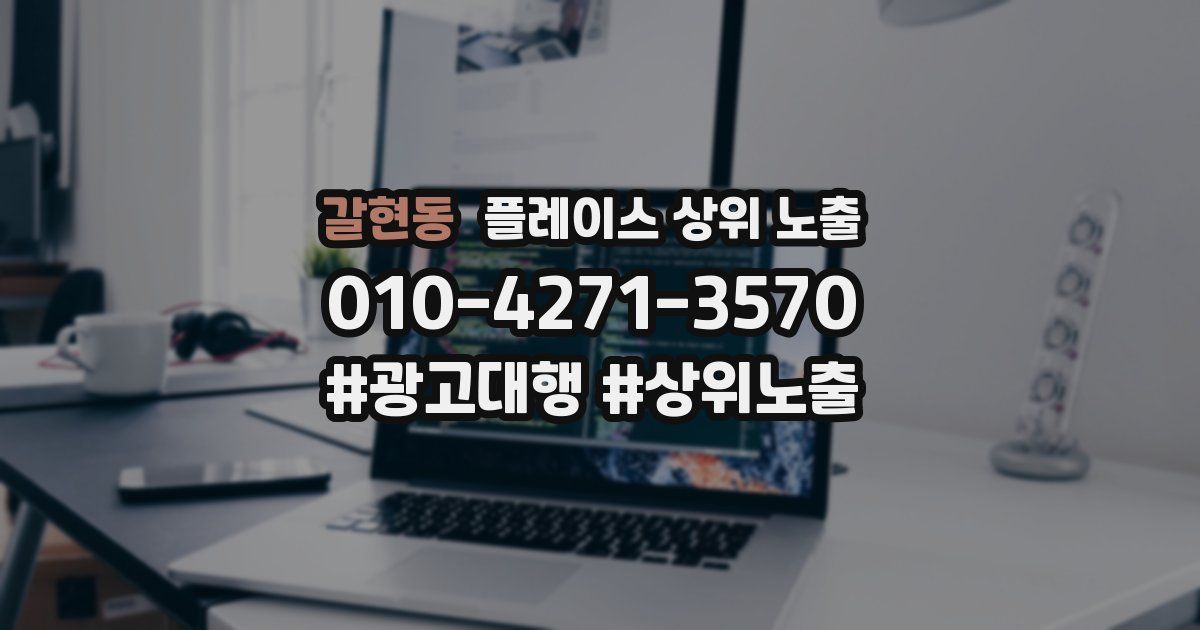 갈현동 플레이스 상위 노출