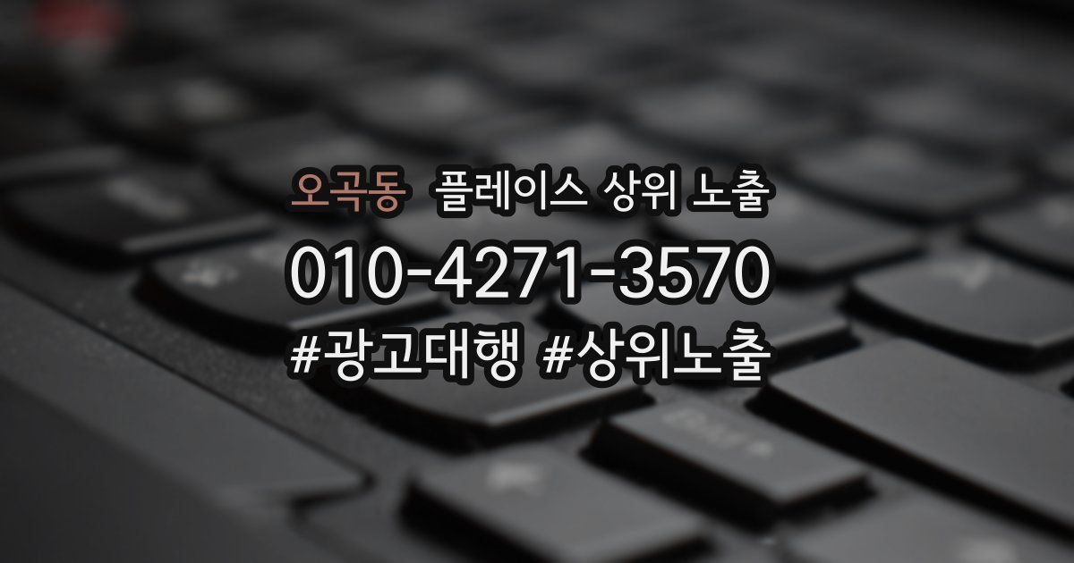 오곡동 플레이스 상위 노출
