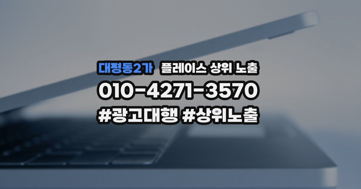 대평동2가 플레이스 상위 노출