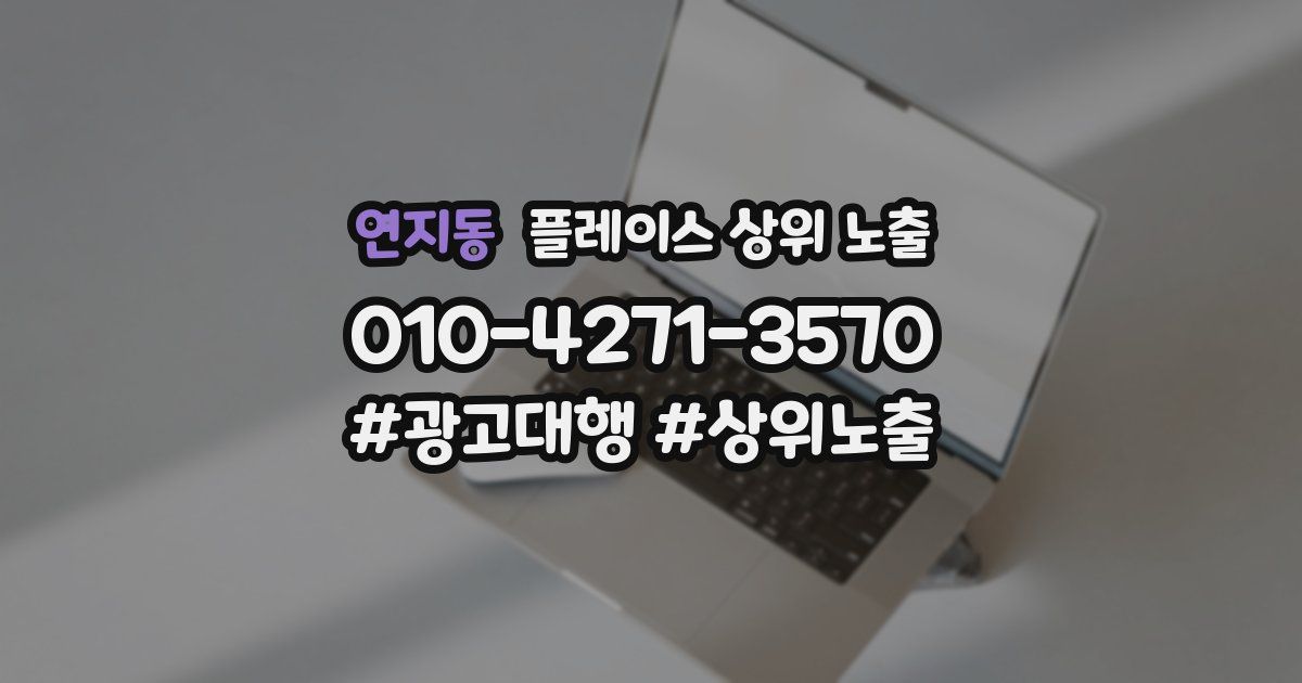연지동 플레이스 상위 노출