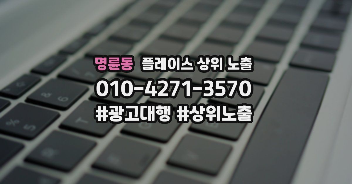 명륜동 플레이스 상위 노출