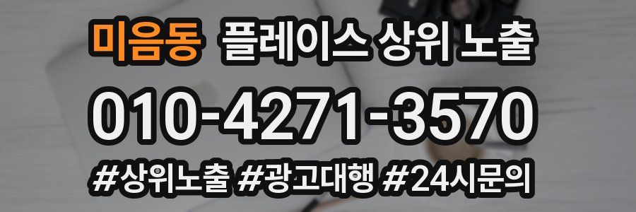 미음동 플레이스 상위 노출