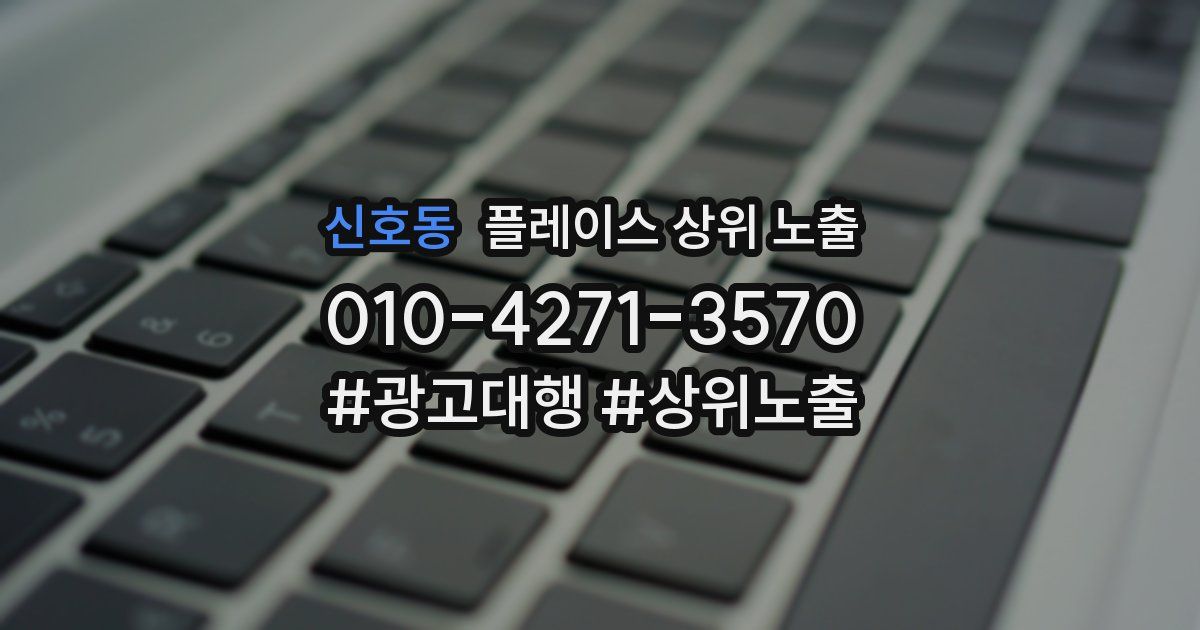 신호동 플레이스 상위 노출