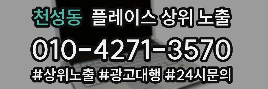 천성동 플레이스 상위 노출
