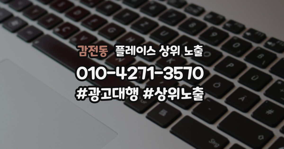 감전동 플레이스 상위 노출