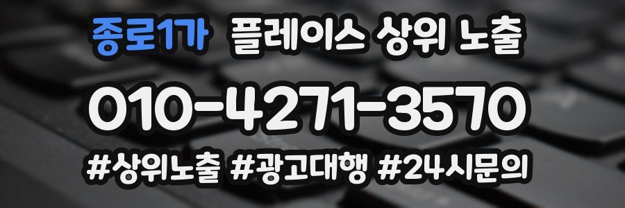 종로1가 플레이스 상위 노출