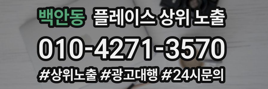 백안동 플레이스 상위 노출
