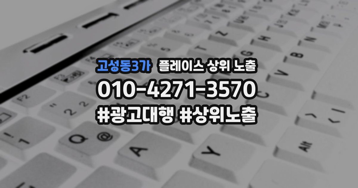고성동3가 플레이스 상위 노출