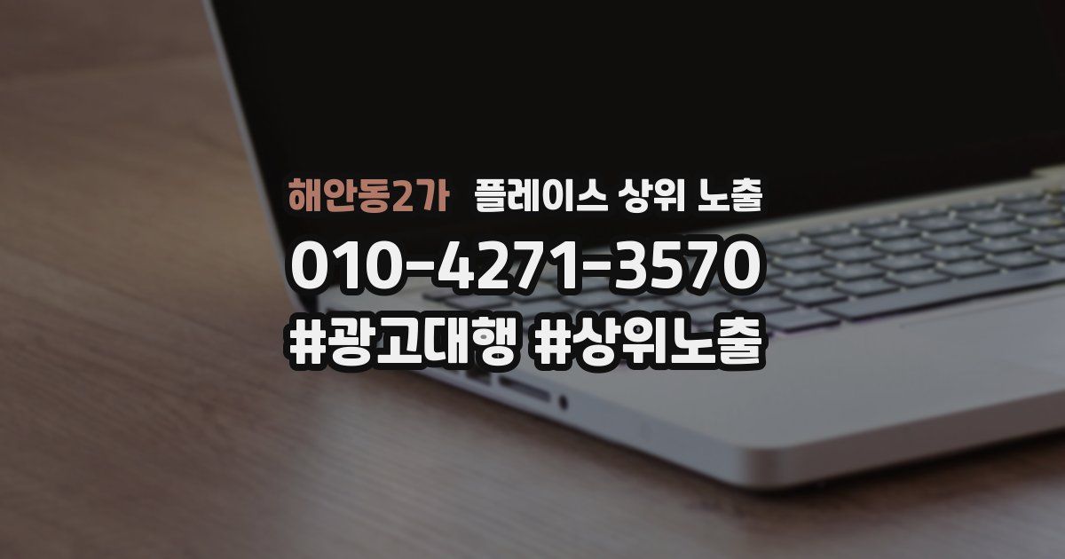 해안동2가 플레이스 상위 노출