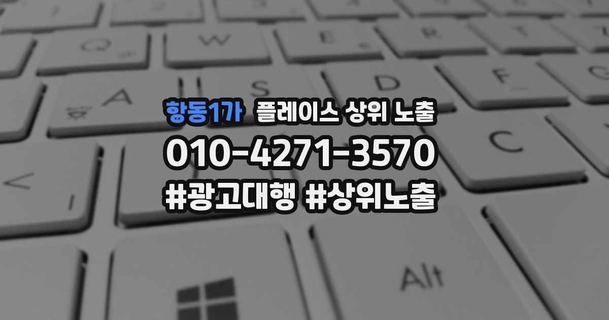 항동1가 플레이스 상위 노출