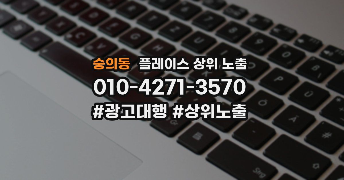 숭의동 플레이스 상위 노출