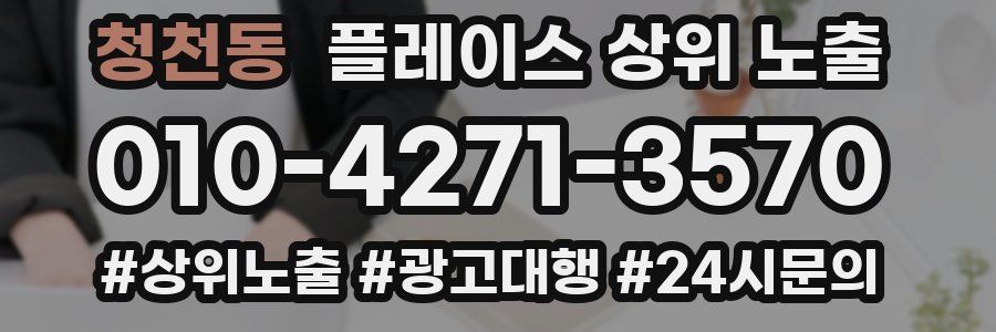 청천동 플레이스 상위 노출