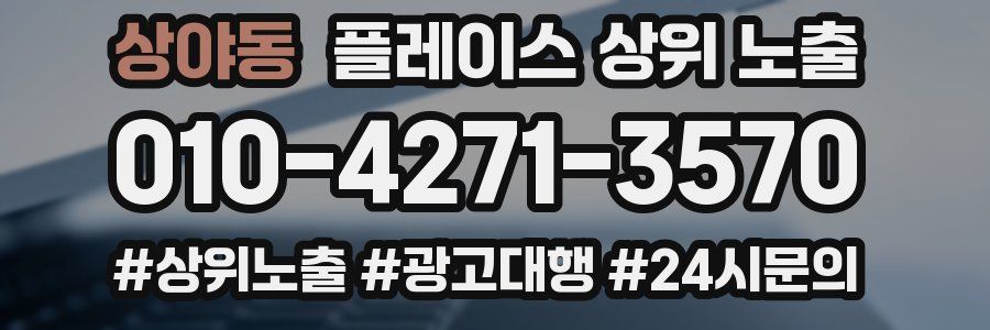 상야동 플레이스 상위 노출