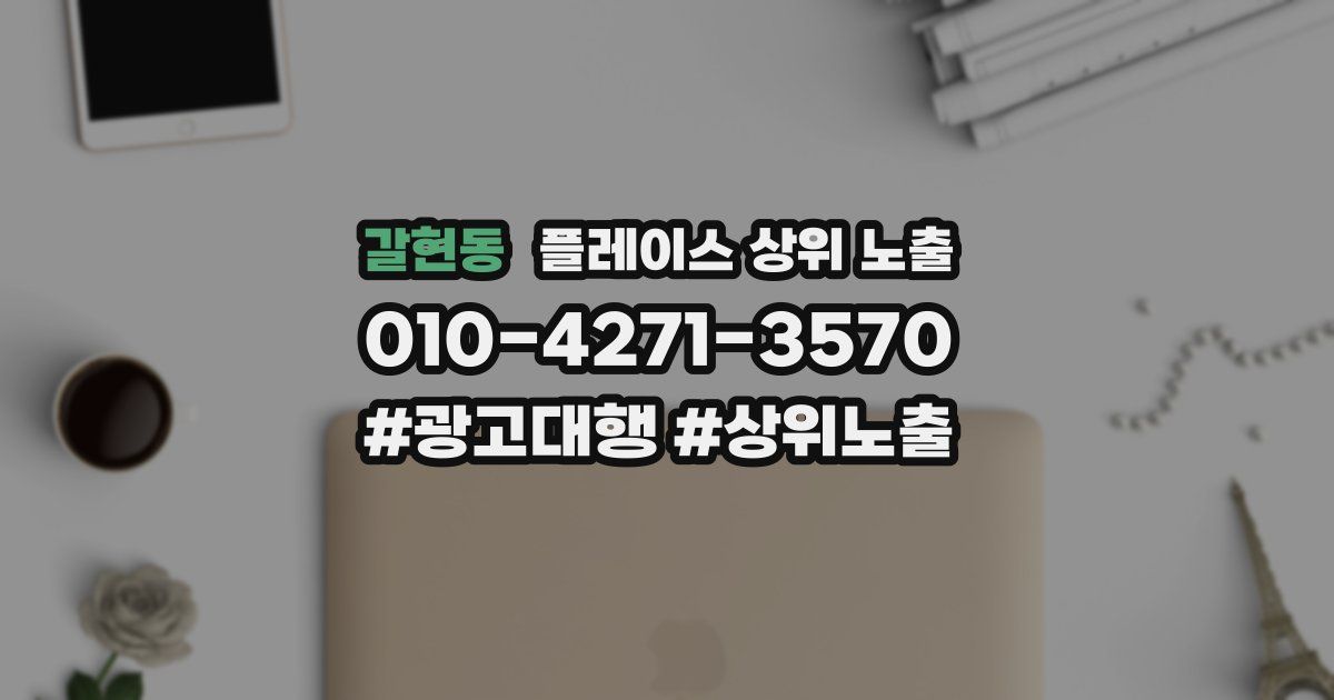 갈현동 플레이스 상위 노출