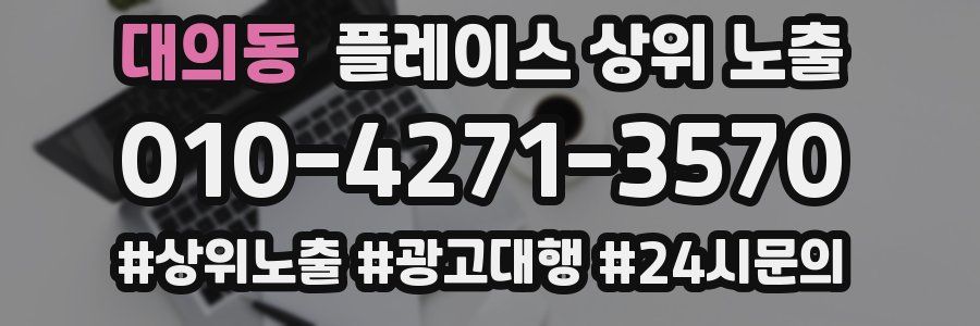 대의동 플레이스 상위 노출