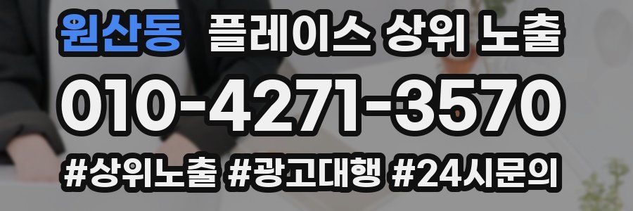 원산동 플레이스 상위 노출