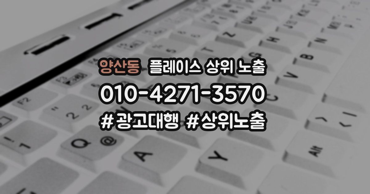 양산동 플레이스 상위 노출