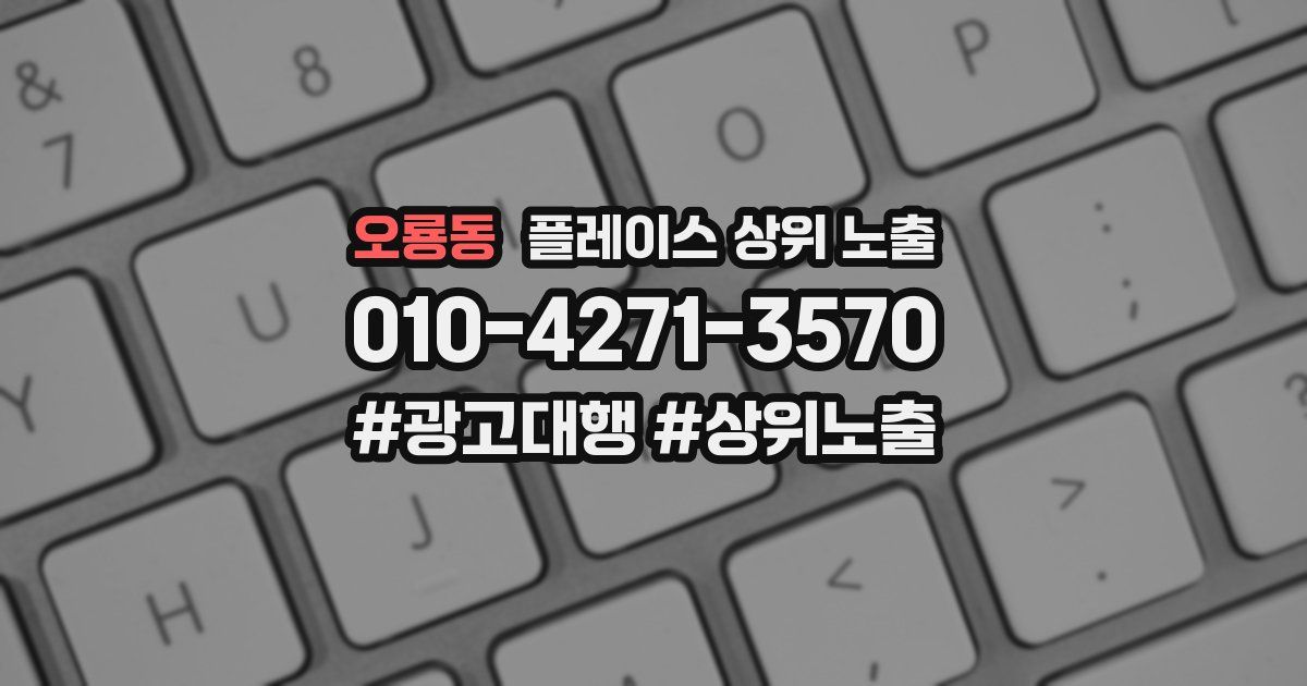 오룡동 플레이스 상위 노출