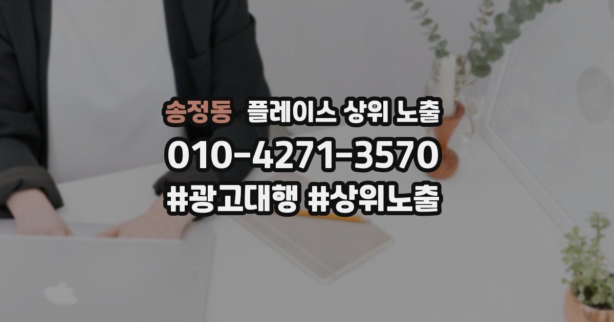 송정동 플레이스 상위 노출