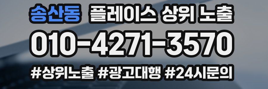 송산동 플레이스 상위 노출