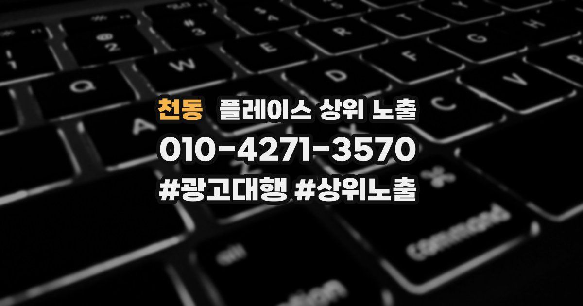 천동 플레이스 상위 노출