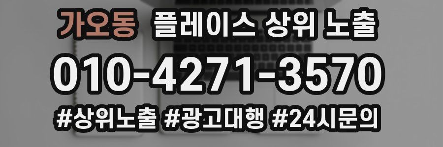 가오동 플레이스 상위 노출