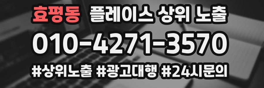 효평동 플레이스 상위 노출