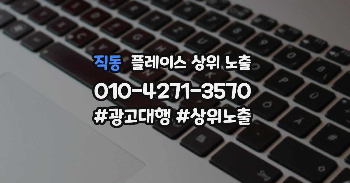 직동 플레이스 상위 노출