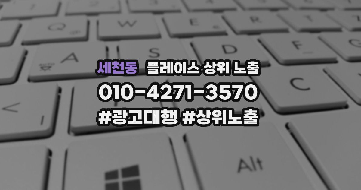 세천동 플레이스 상위 노출