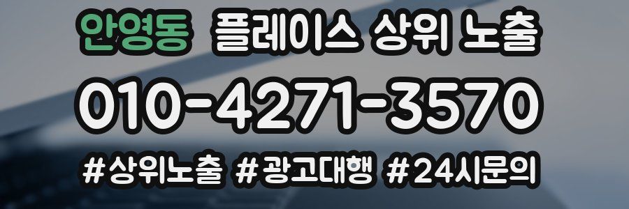 안영동 플레이스 상위 노출