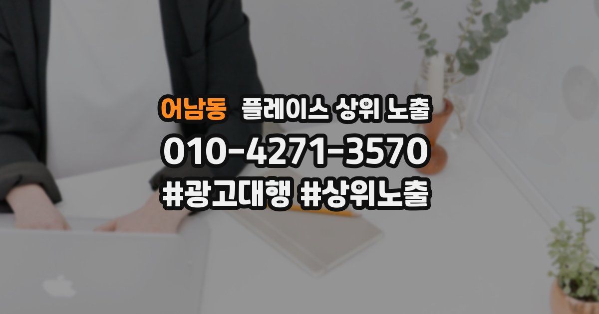 어남동 플레이스 상위 노출