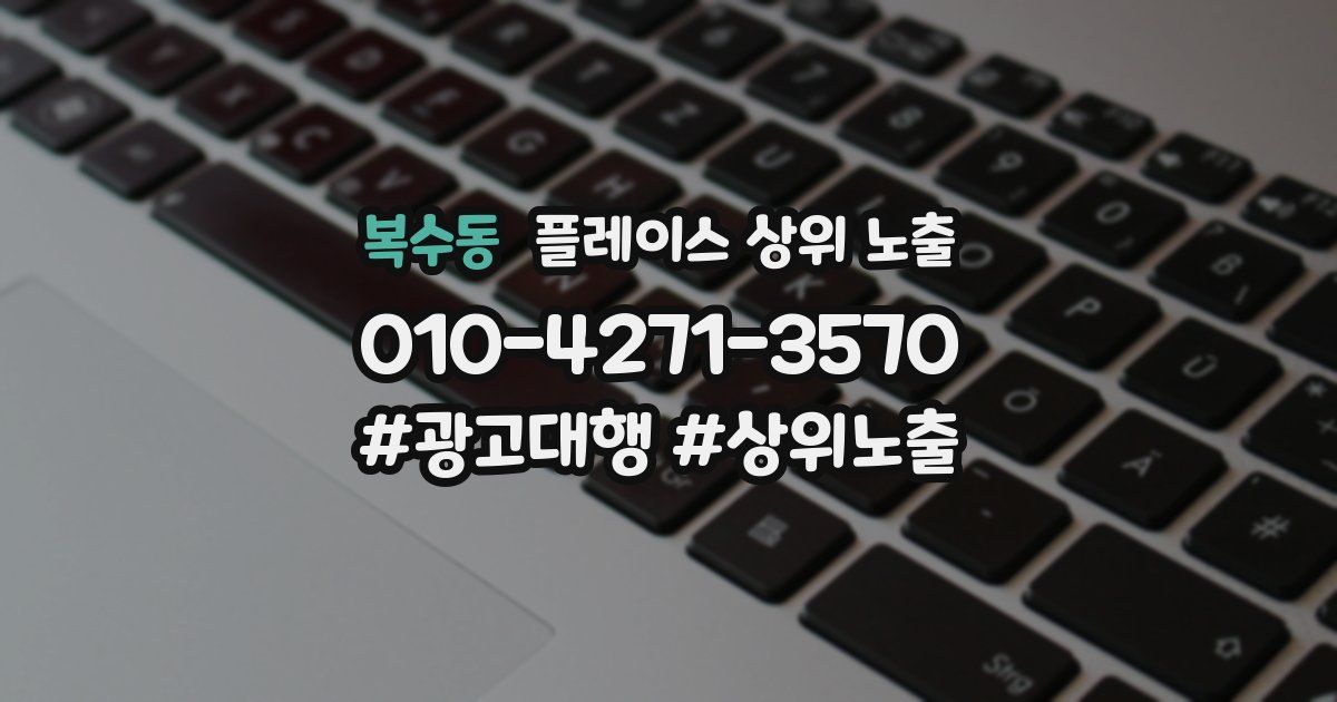 복수동 플레이스 상위 노출
