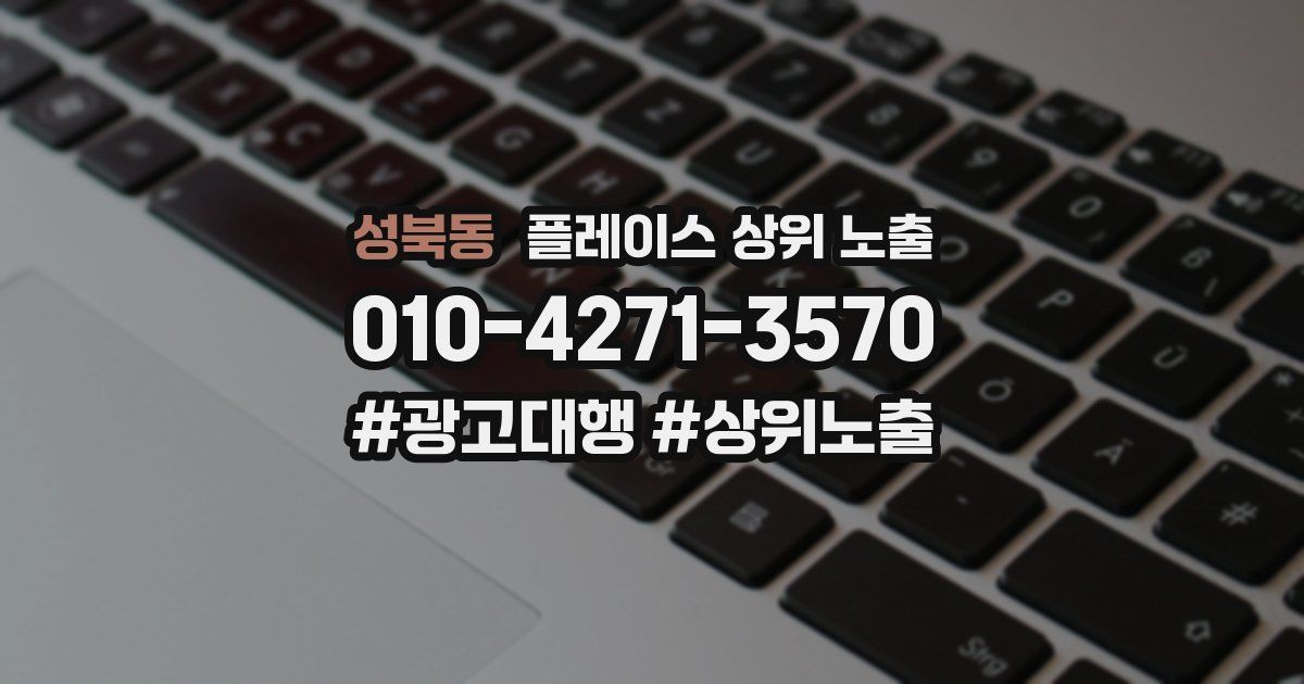성북동 플레이스 상위 노출