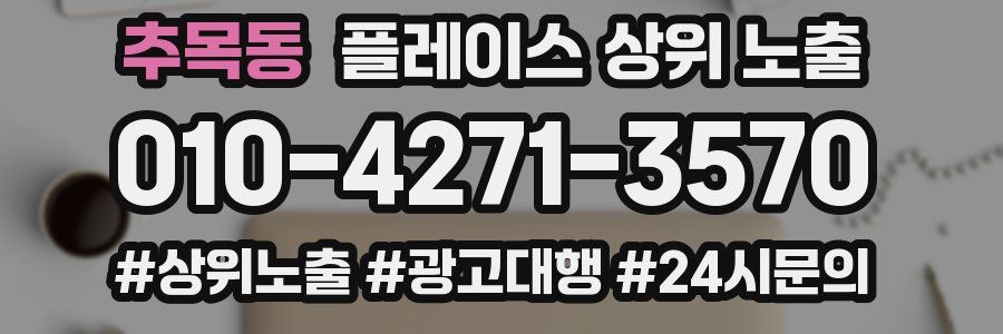 추목동 플레이스 상위 노출