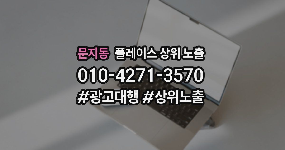 문지동 플레이스 상위 노출