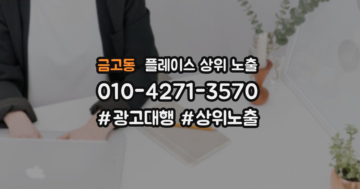 금고동 플레이스 상위 노출