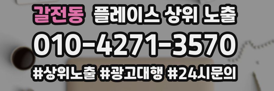 갈전동 플레이스 상위 노출